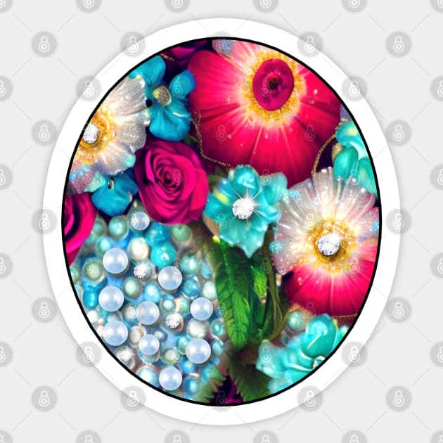 Flowers and Jewels Sticker by KC Morcom aka KCM Gems n Bling aka KCM Inspirations